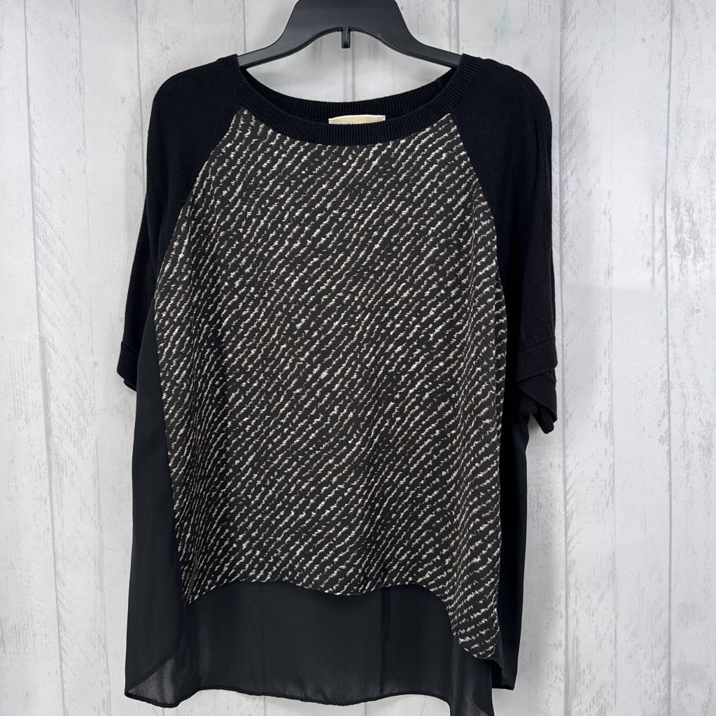 S printed front s/s sweater