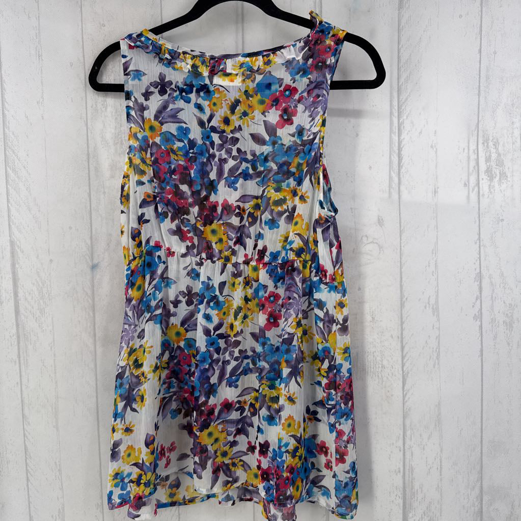 M flo print ruffled tank