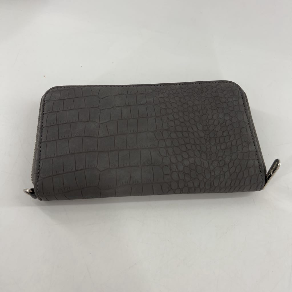 embossed zip-around wallet