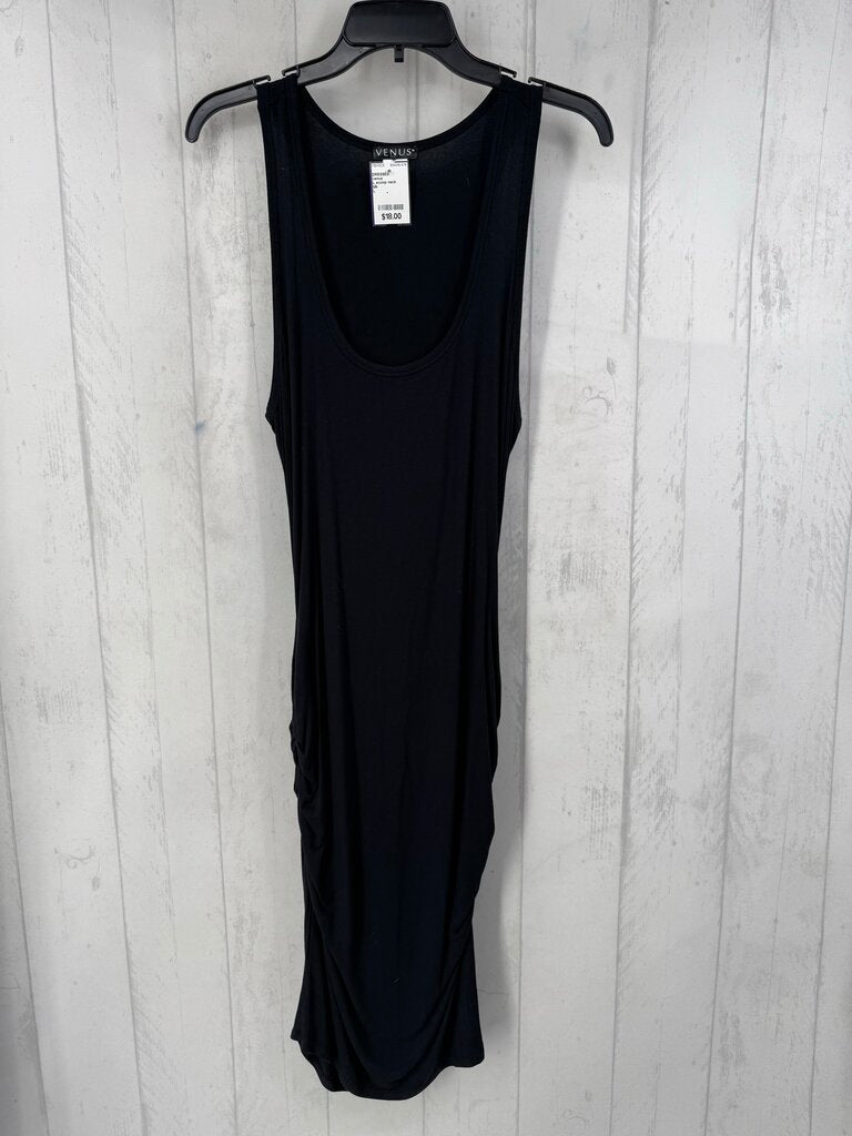 L scoop neck ruched sides slvls dress