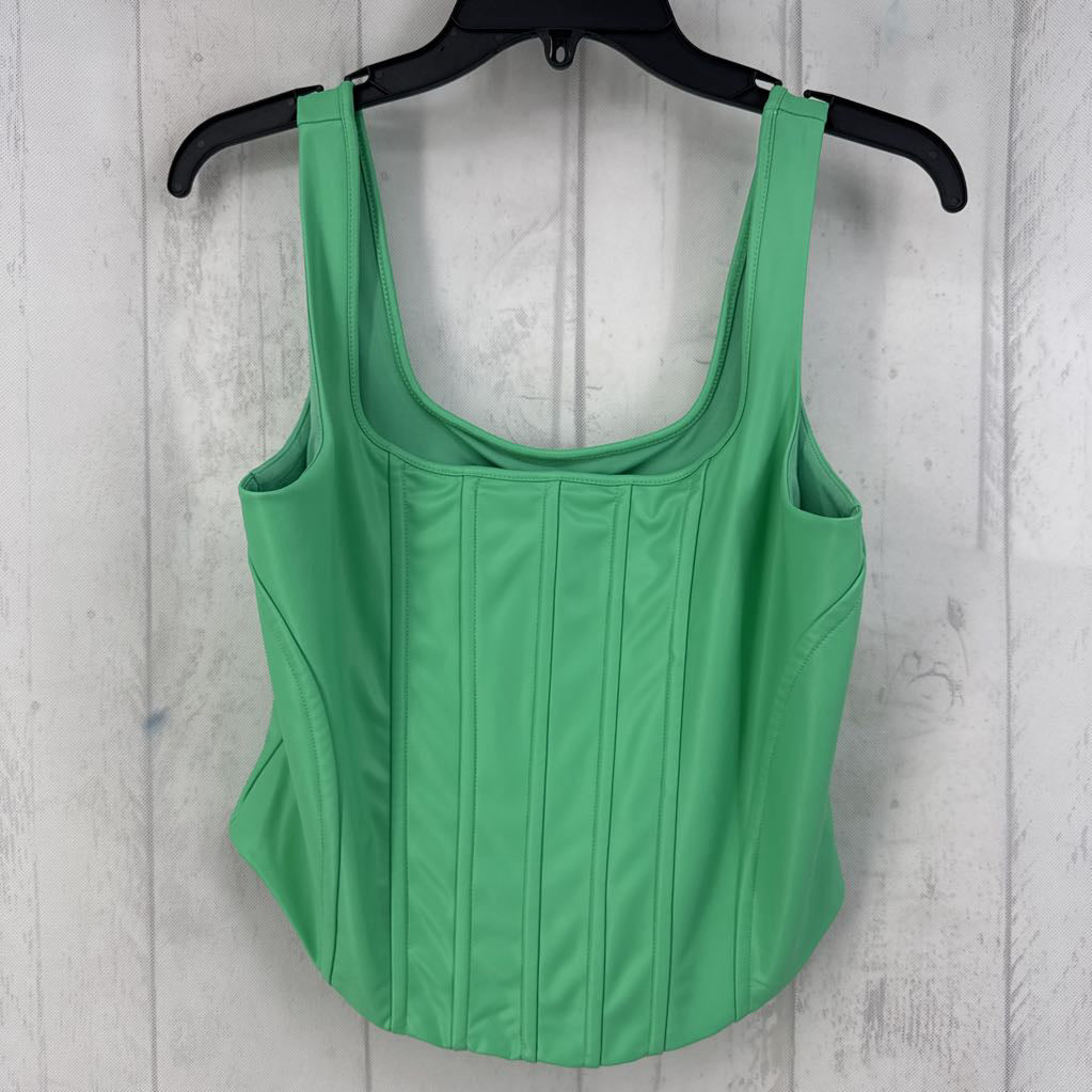 R54 M faux leather corset tank