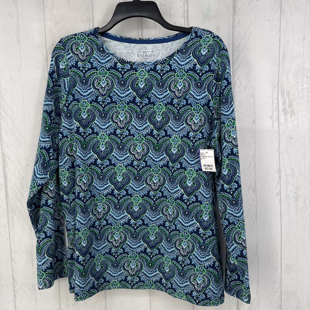 1X damask print l/s tee