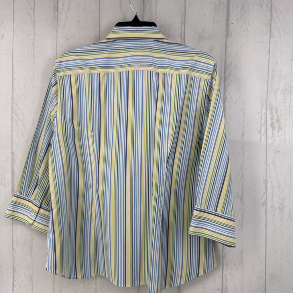 16 striped button down l/s top