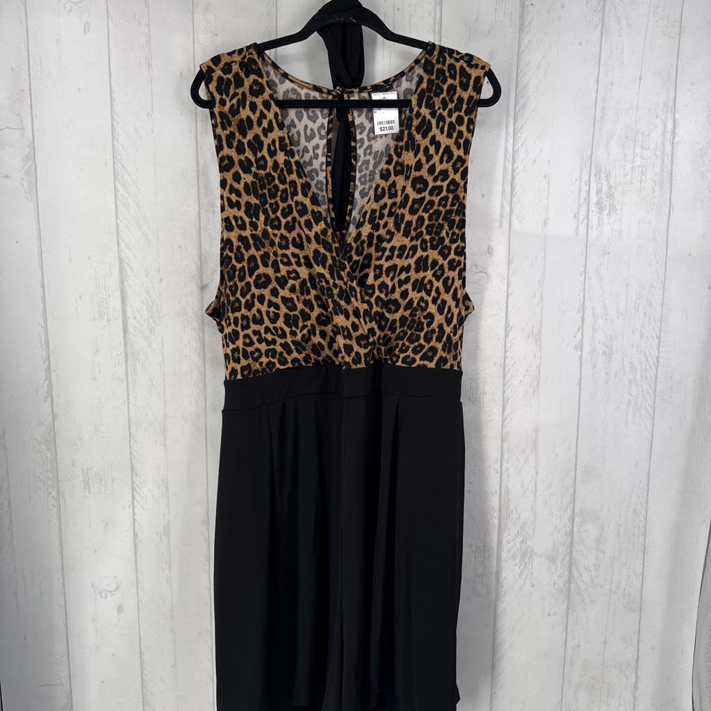 5X animal print belted slvls dress