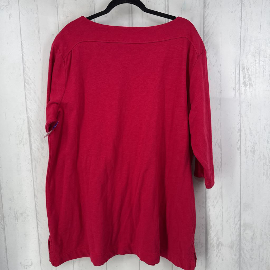 2X boatneck 3/4 slv top