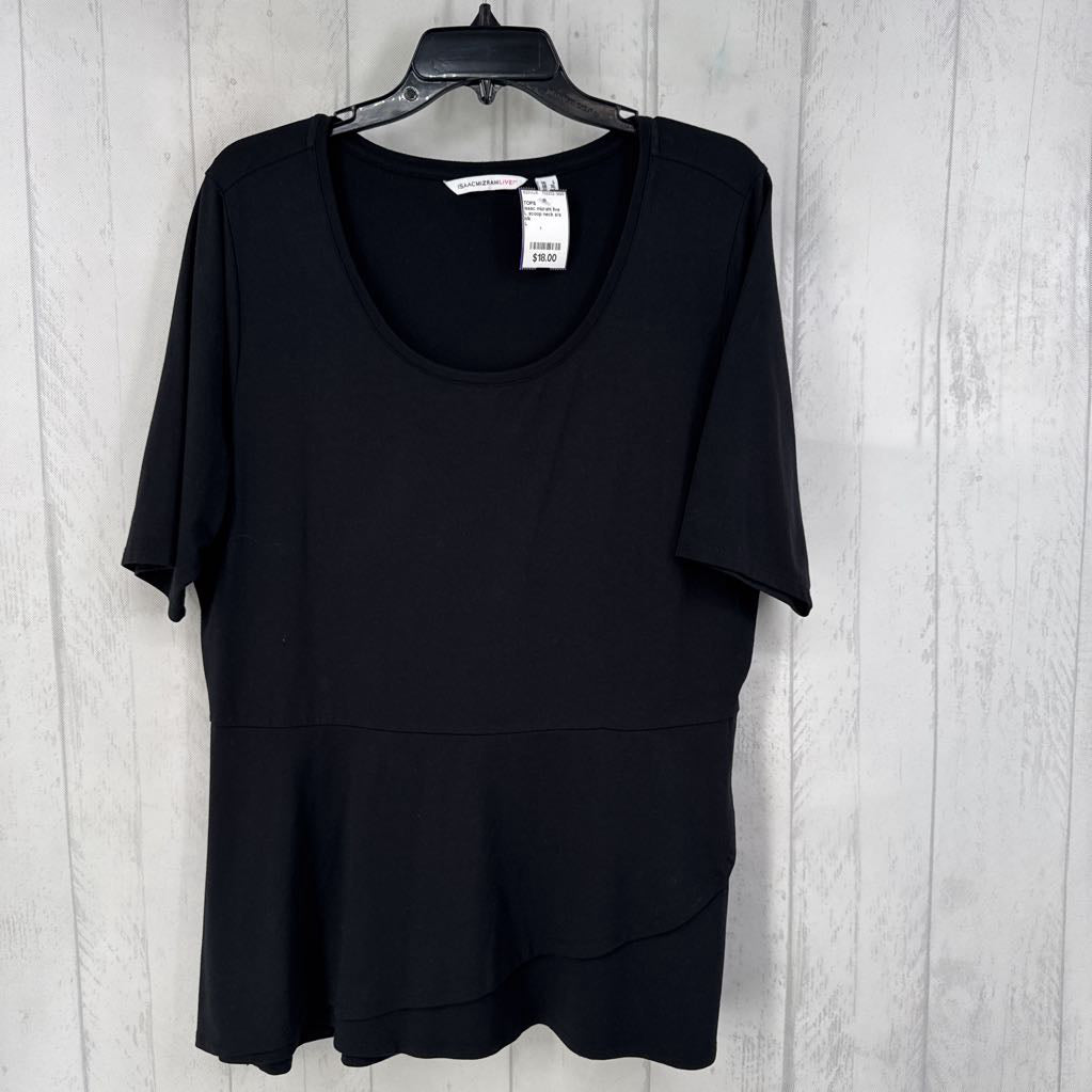 L scoop neck s/s peplum top
