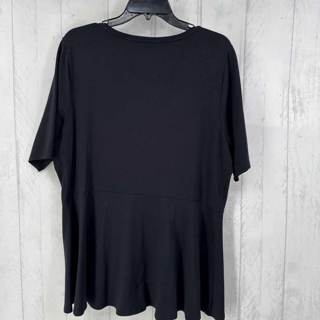 L scoop neck s/s peplum top