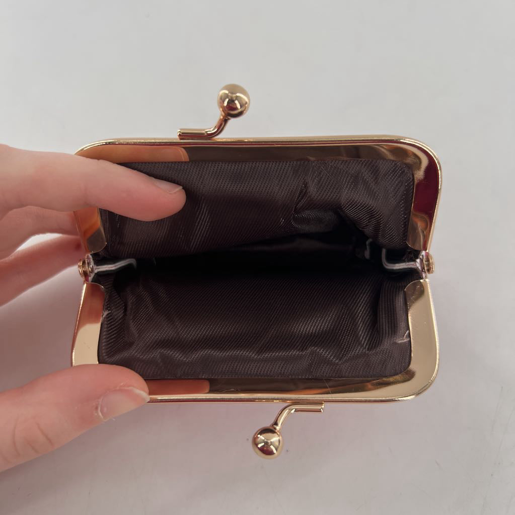 animal print zip around accordion card holder kiss lock coin purse