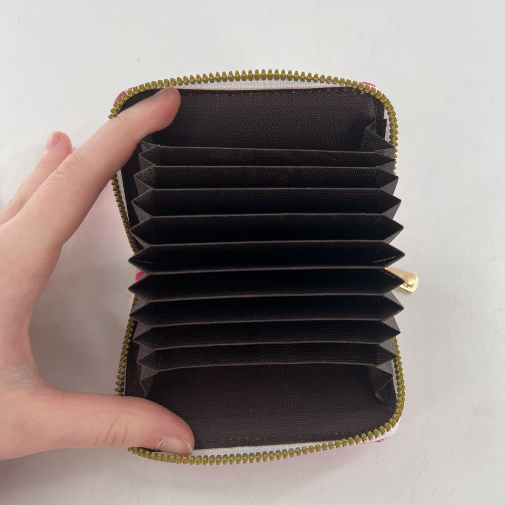 animal print zip around accordion card holder kiss lock coin purse
