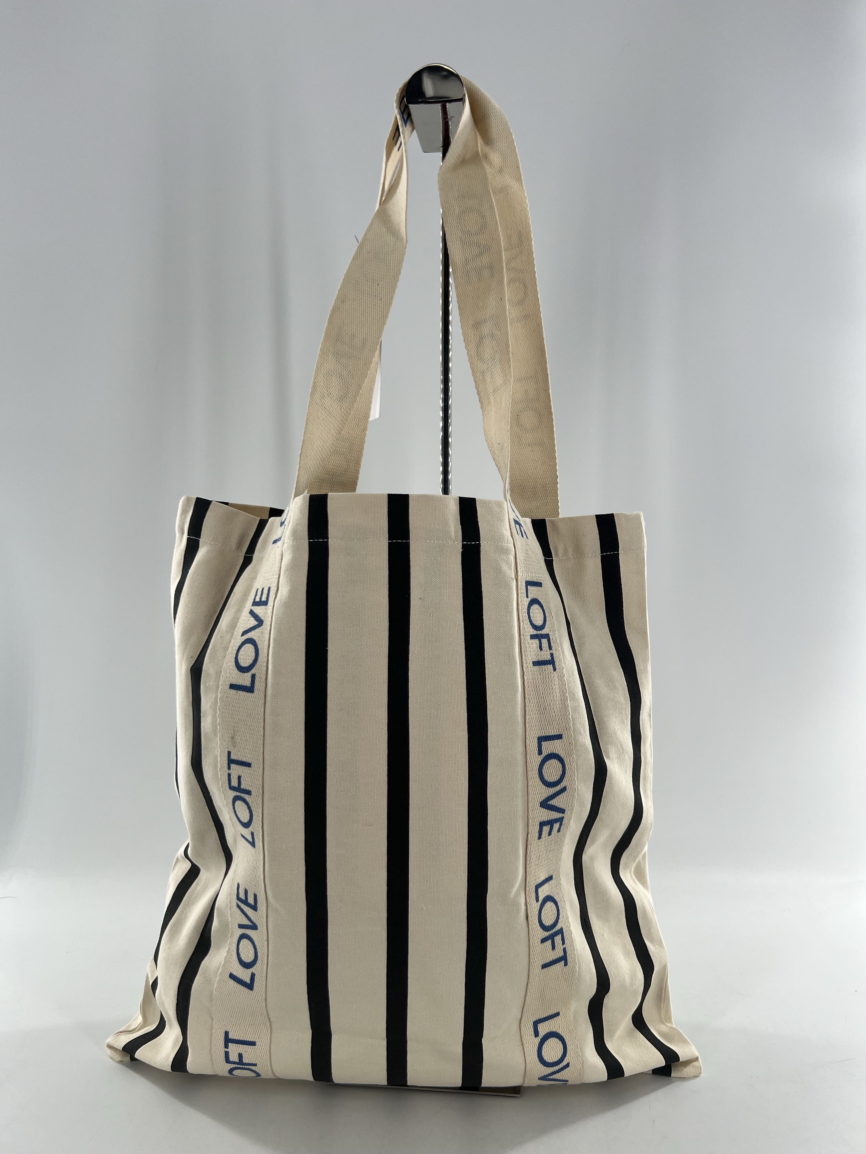 stripe canvas tote bag