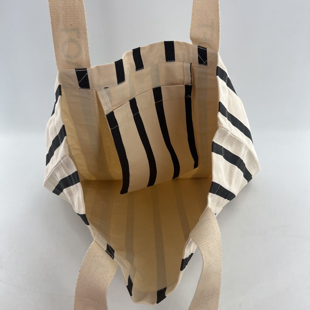 stripe canvas tote bag