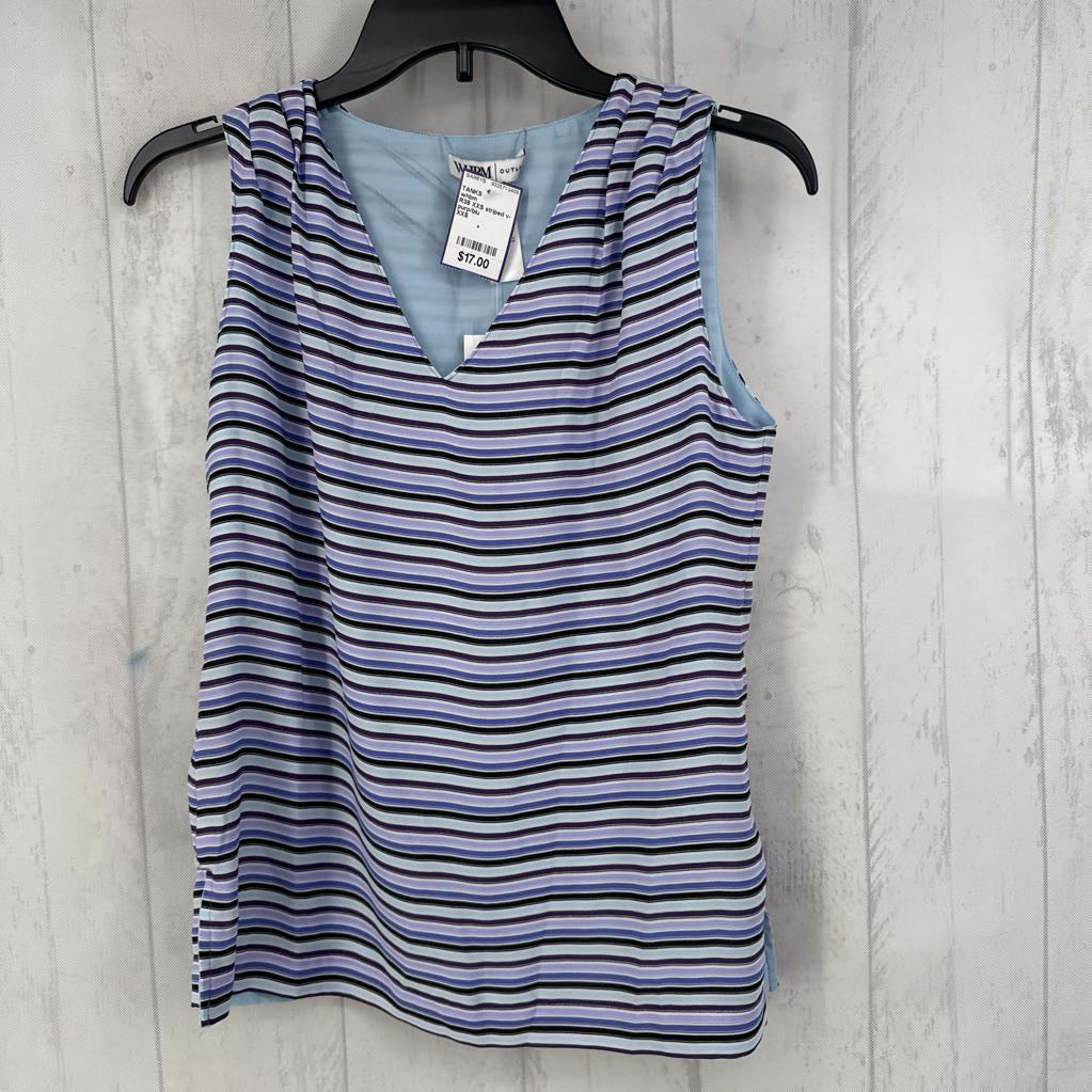 R35 XXS striped v-neck tank