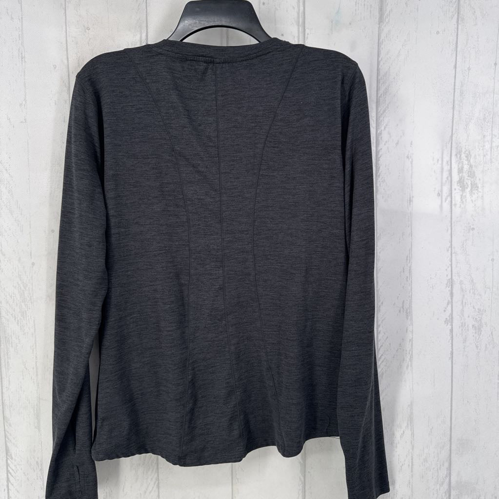 L marled round neck l/s tee