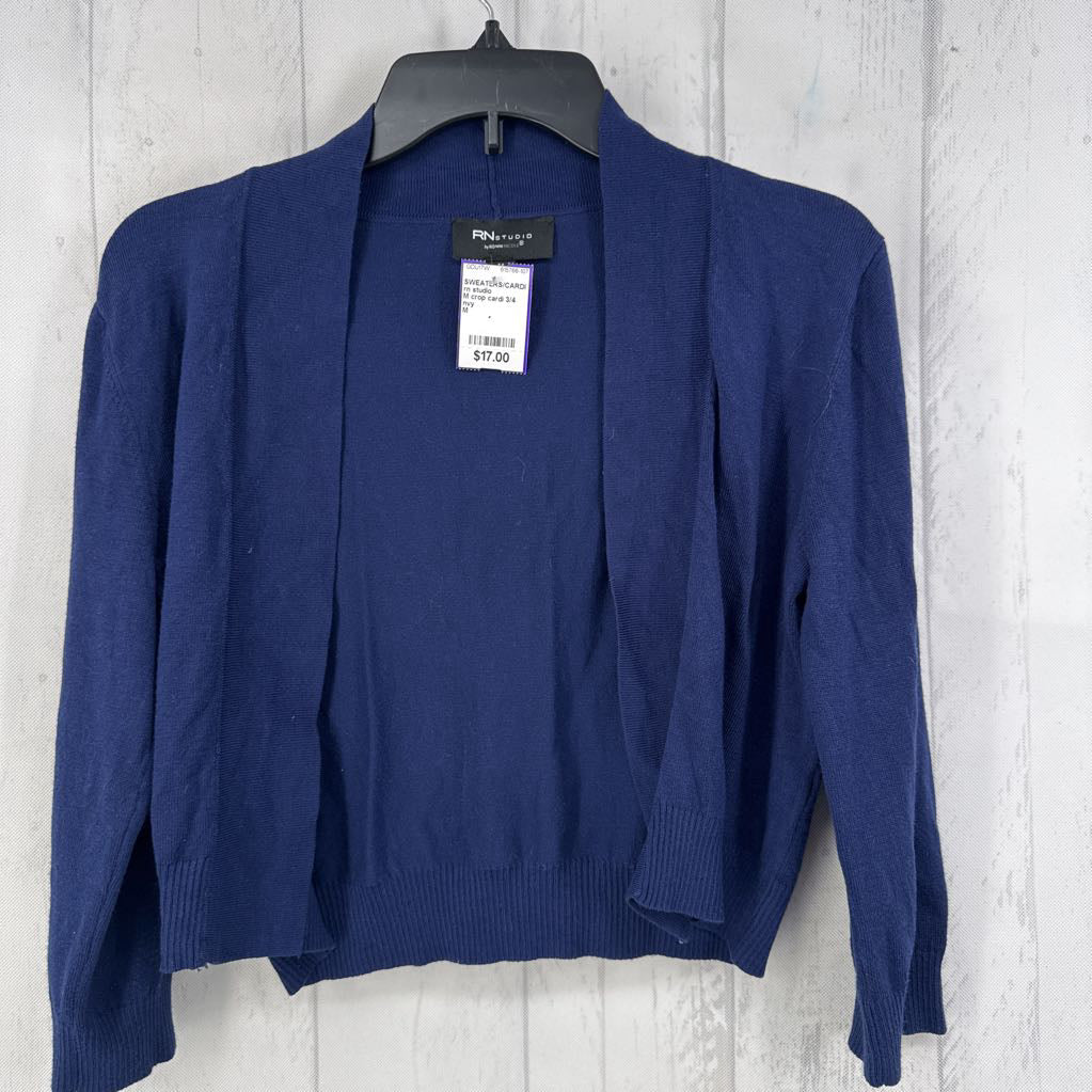 M crop cardi 3/4 slv