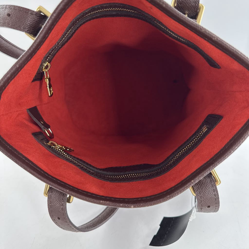 2pc bucket bag w/ pouch damier ebene