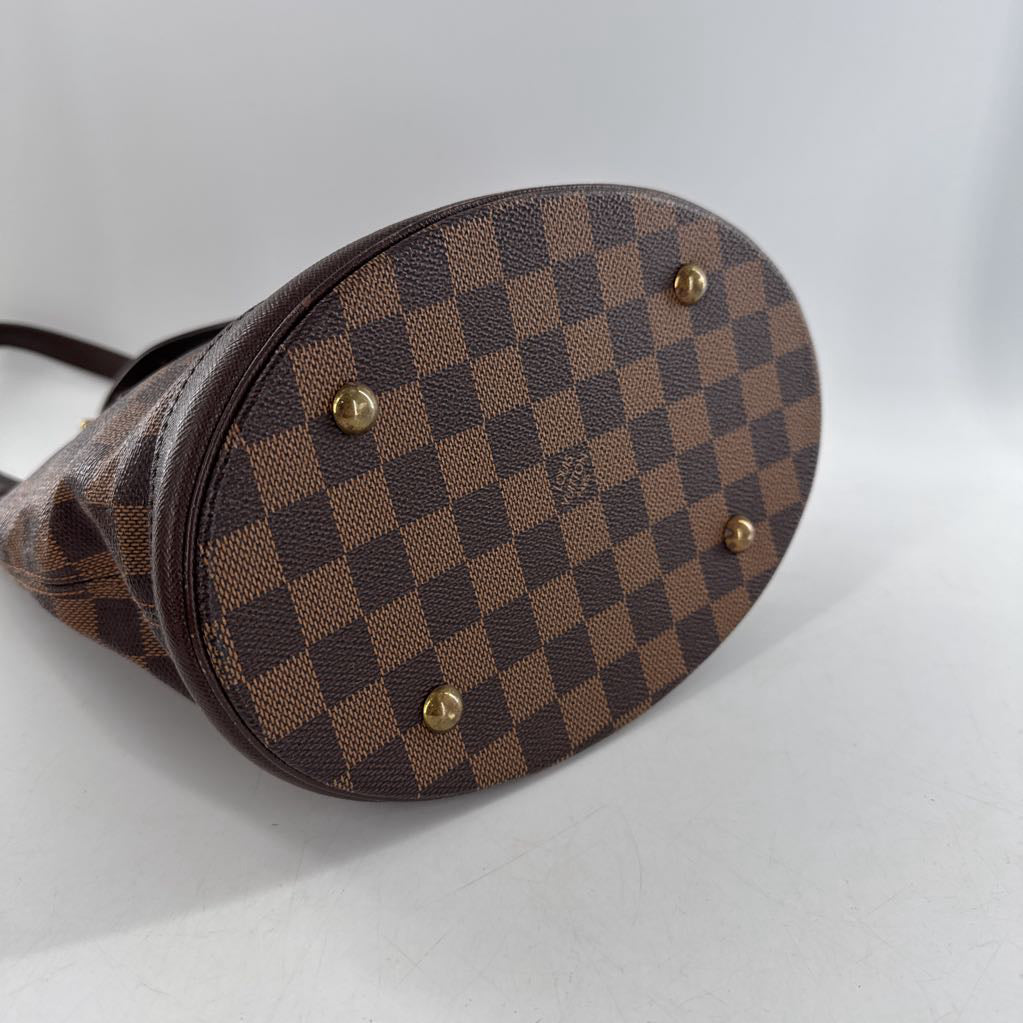 2pc bucket bag w/ pouch damier ebene