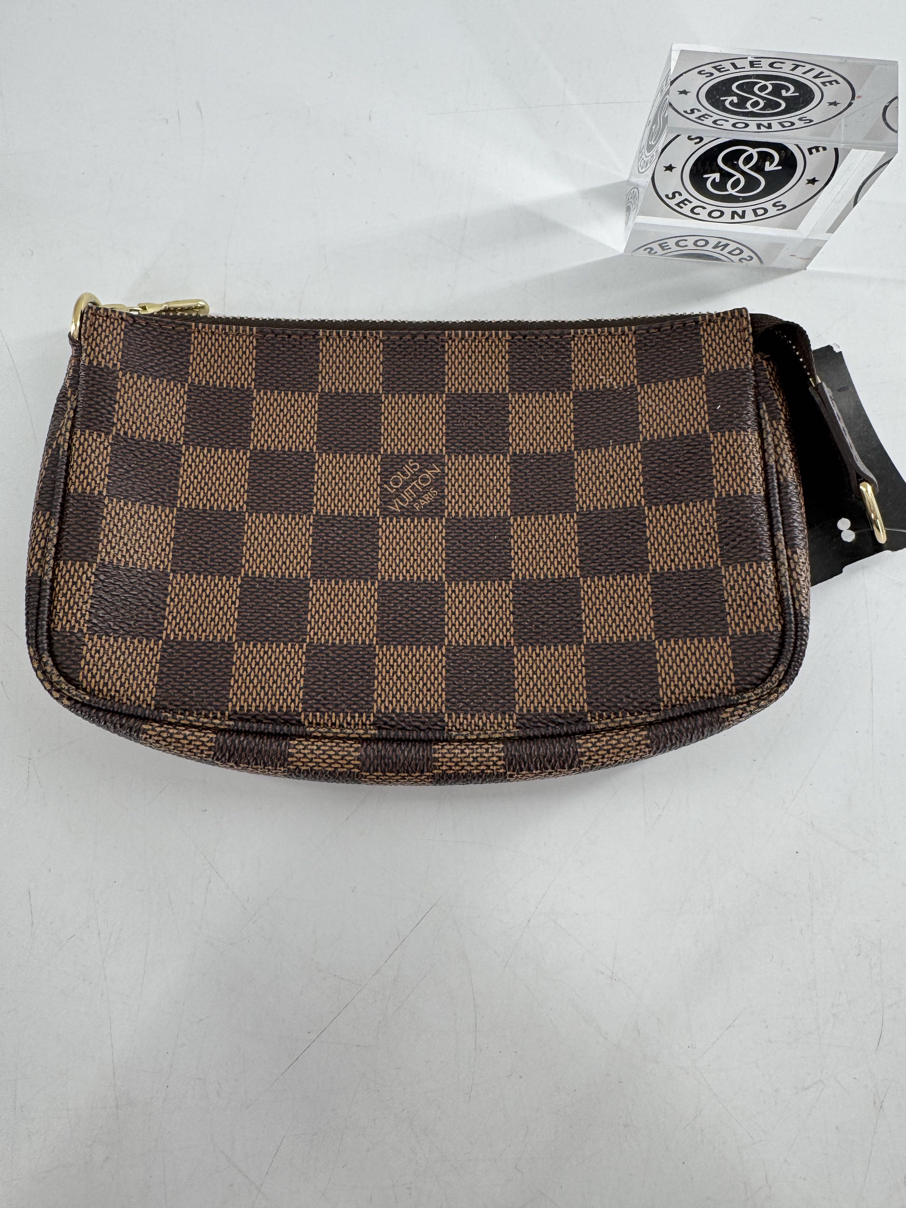 2pc bucket bag w/ pouch damier ebene