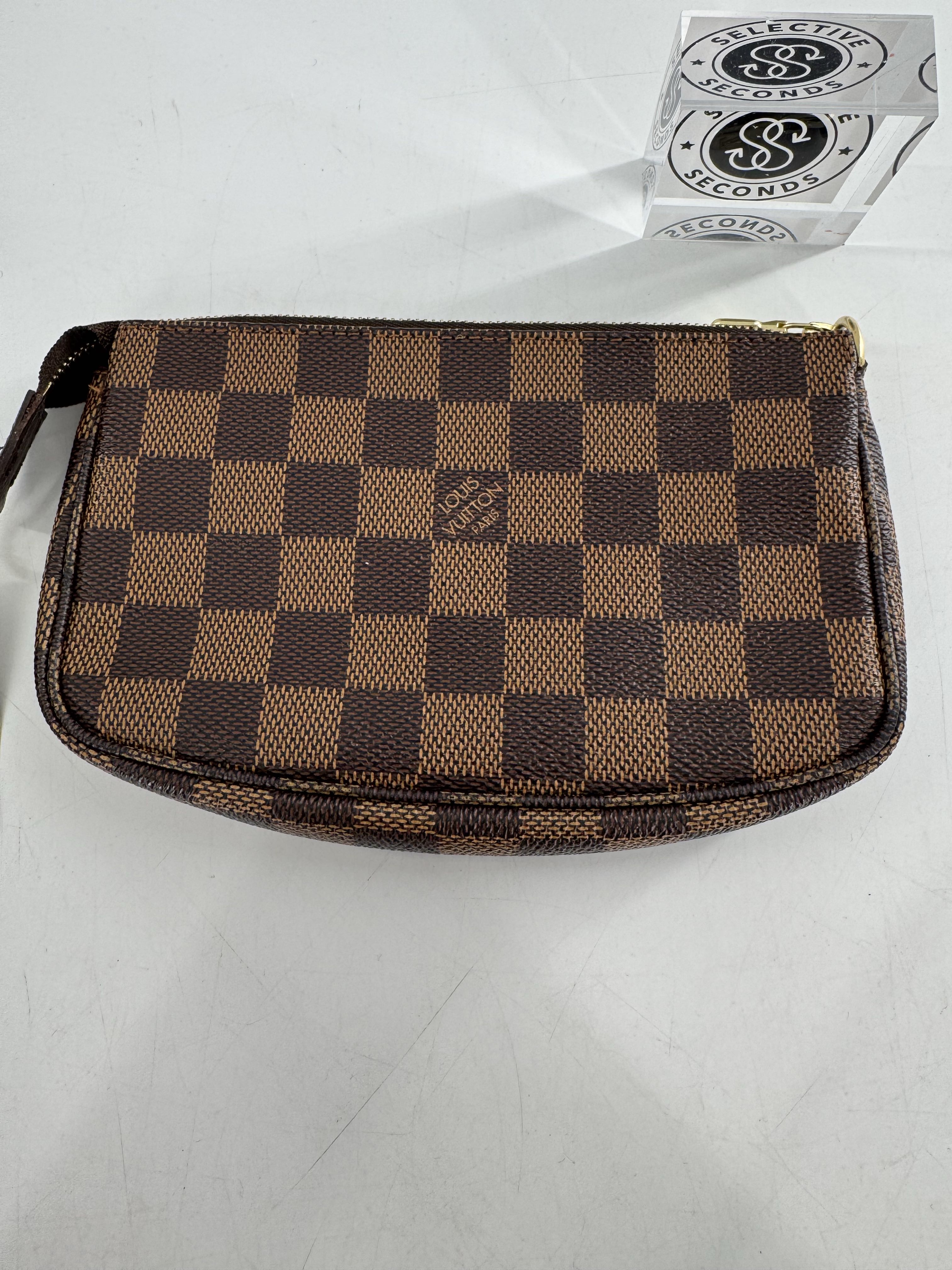 2pc bucket bag w/ pouch damier ebene