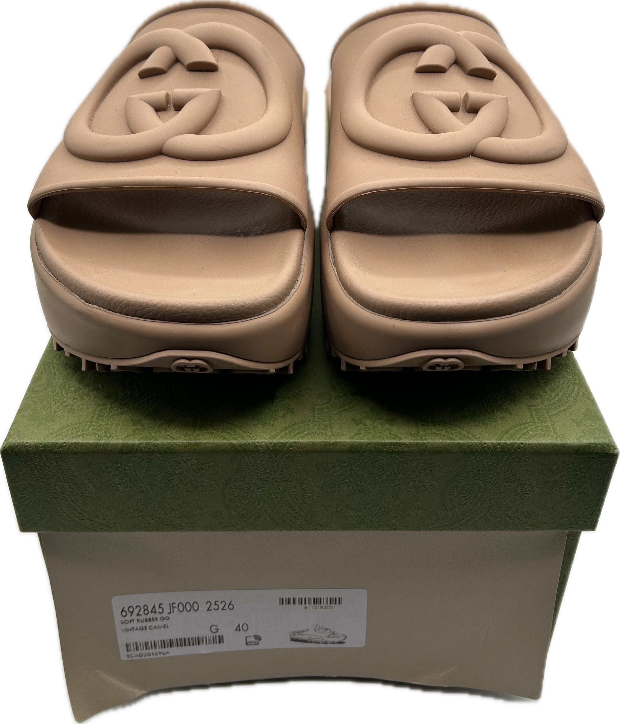 Gucci Interlocking G Logo Rubber Slides size 9/9.5