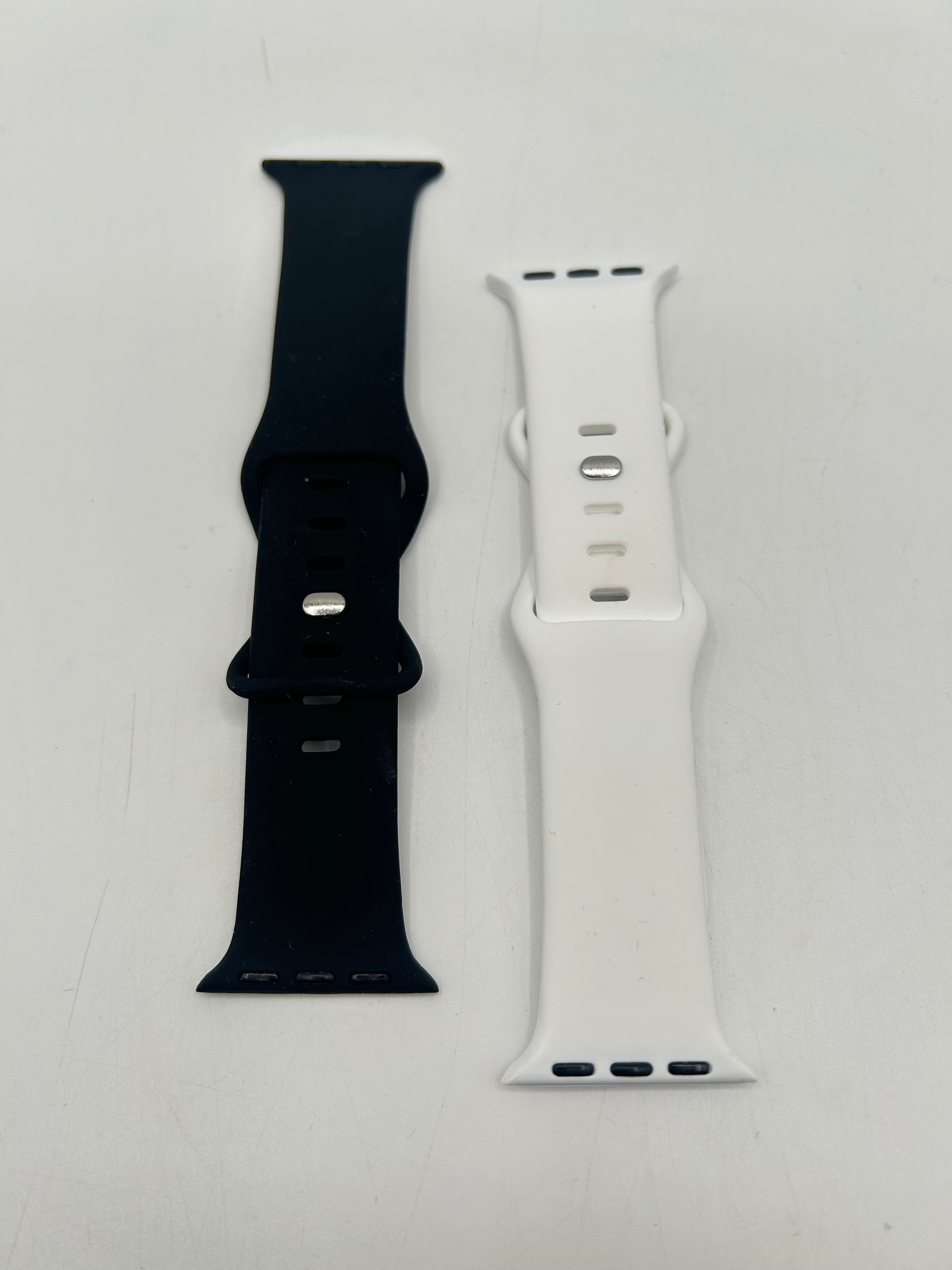 2pck silicon apple watch bands-blk,wht