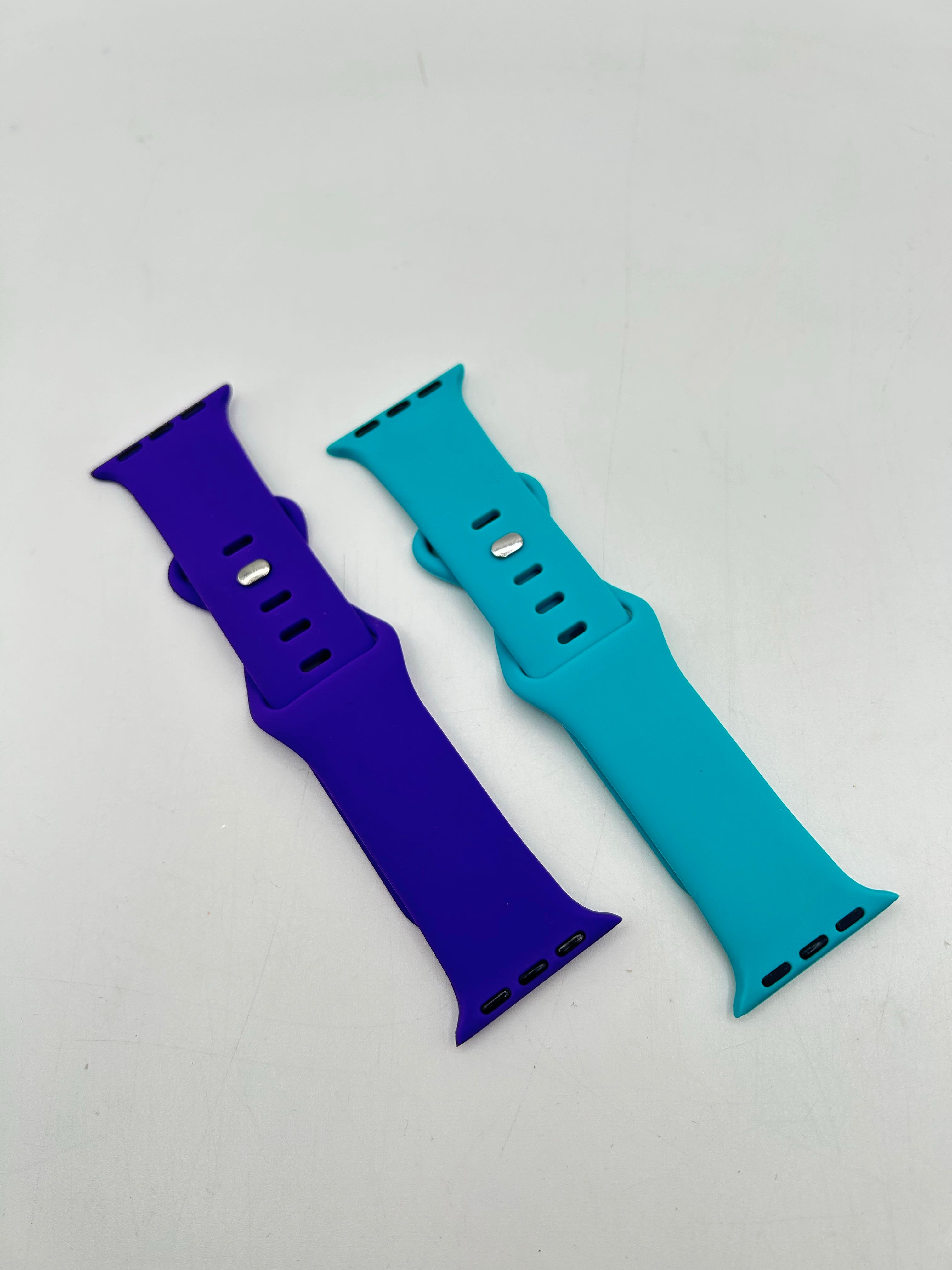 2pck silicon apple watch bands-purp/turq