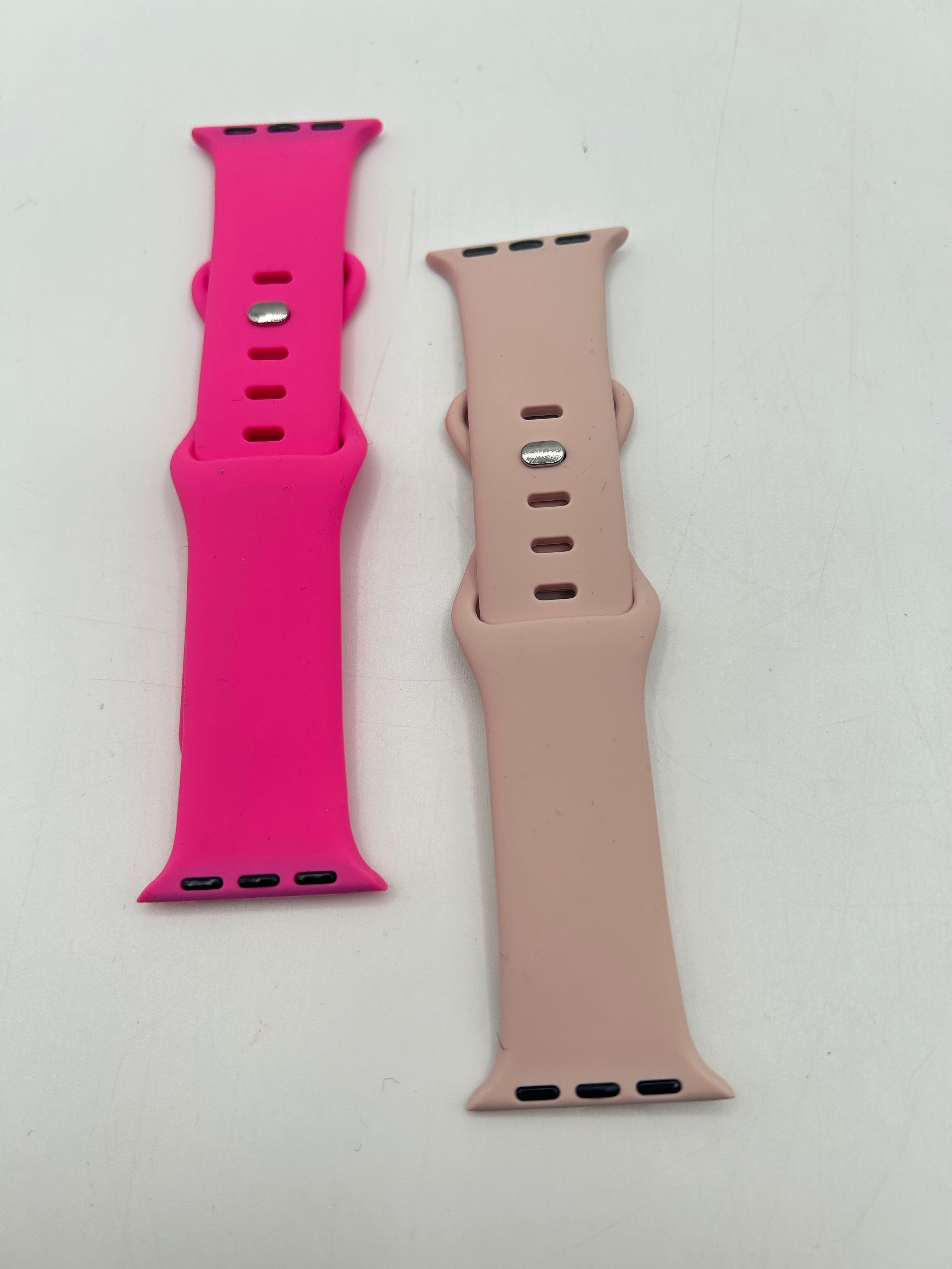 2pck silicon apple watch bands-fuchsia/pnk