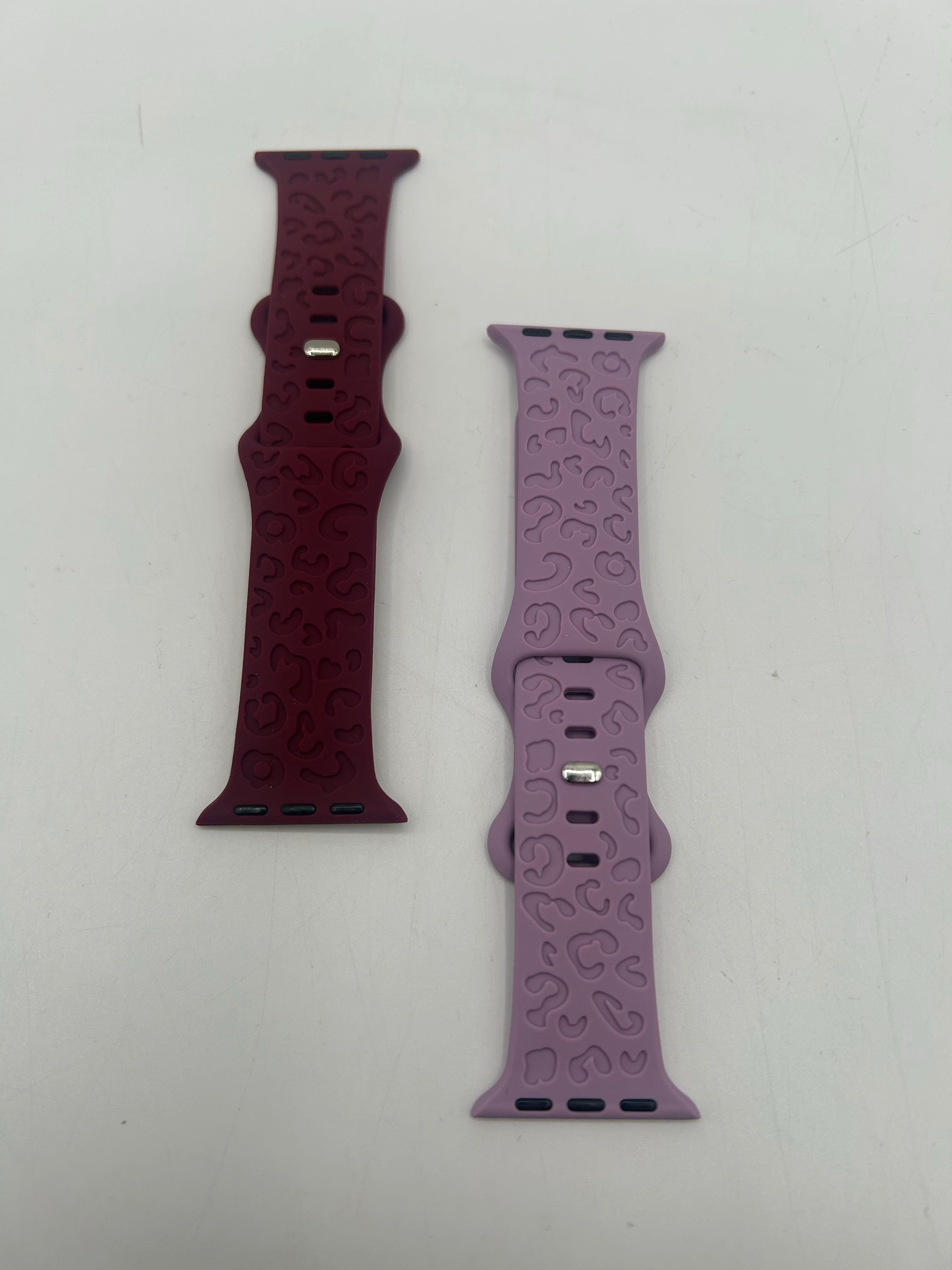 2pck silicon apple watch bands-purp/burgundy