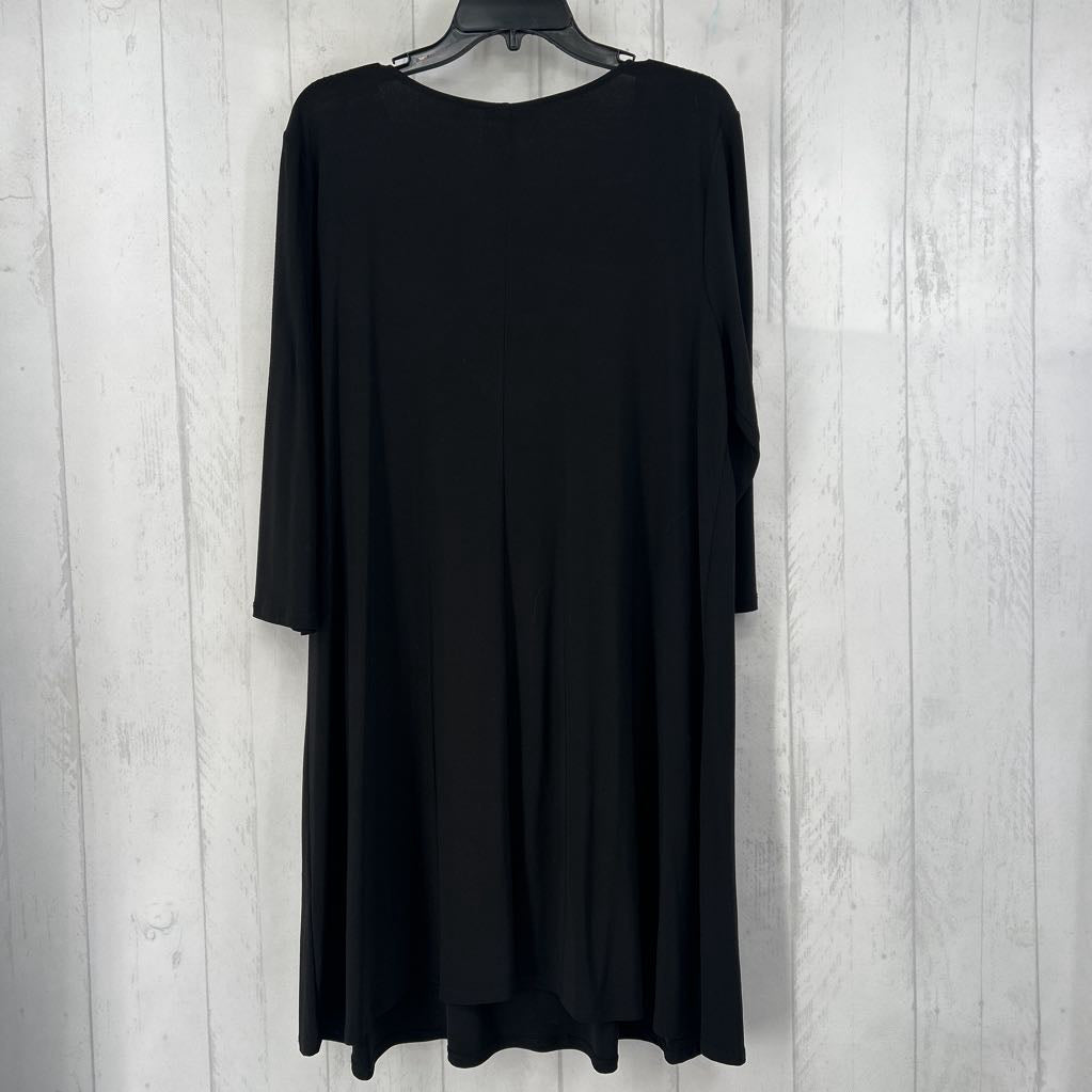 XL gold hardware notch neck 3/4 slv dres