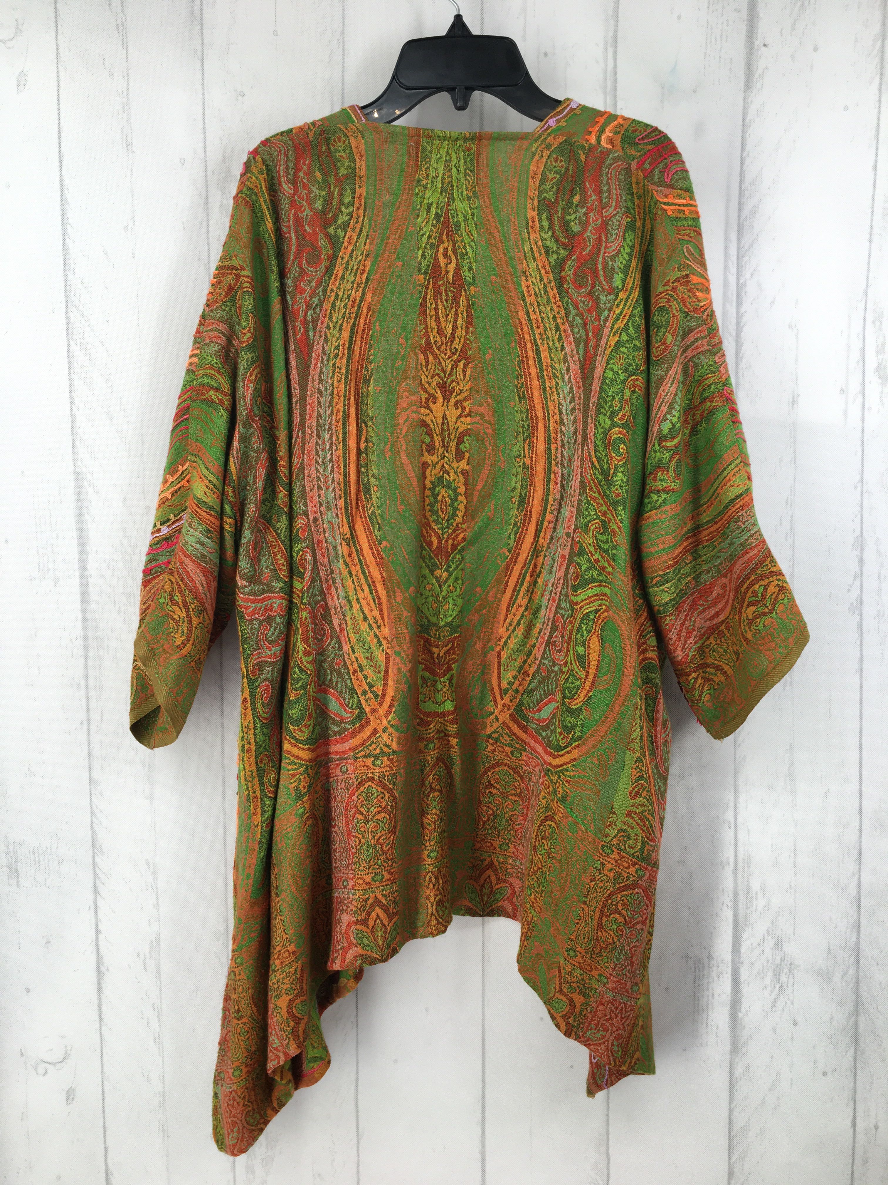 S/Mp jacquard drop shoulder ruana