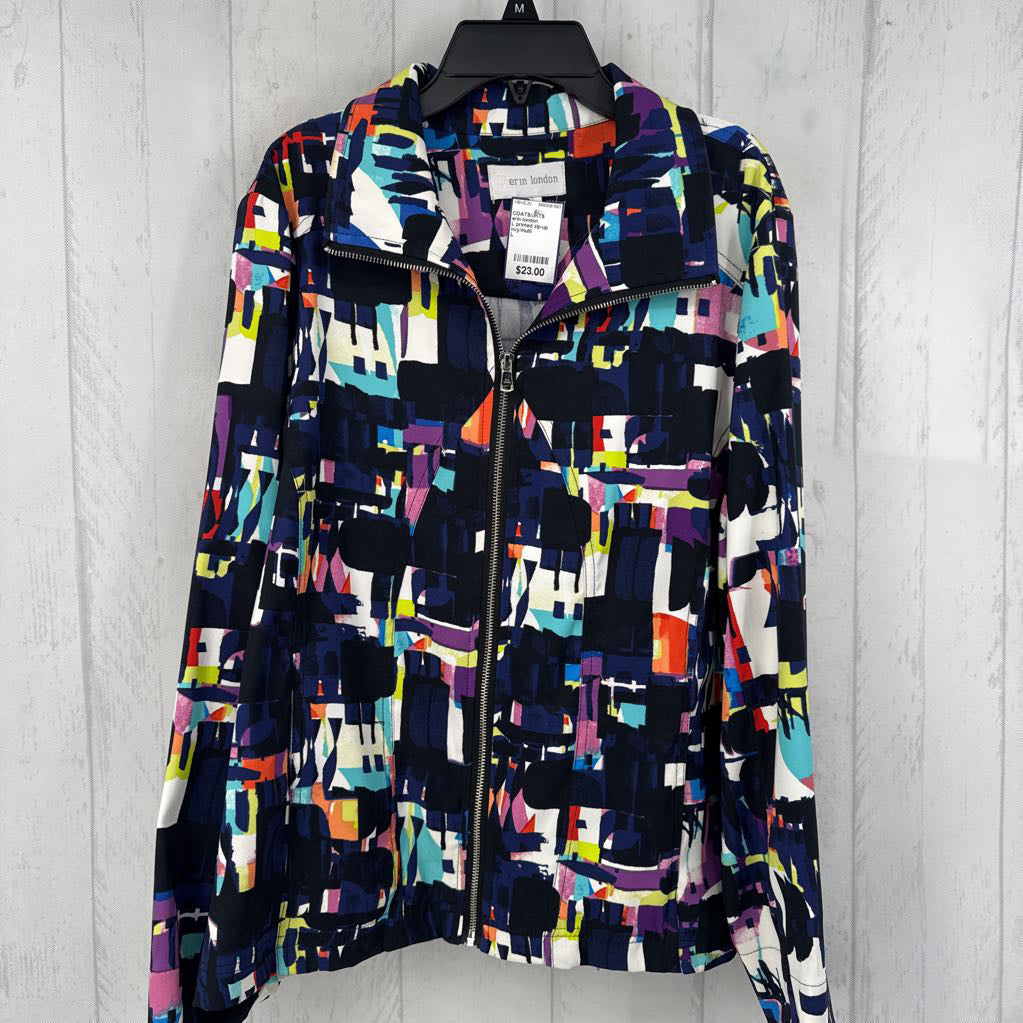 L printed zip-up jacket