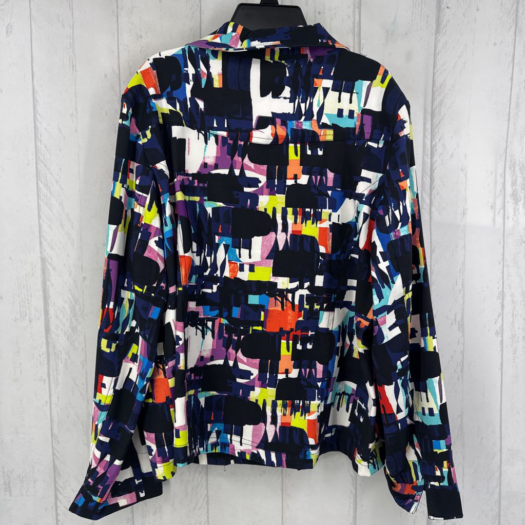 L printed zip-up jacket
