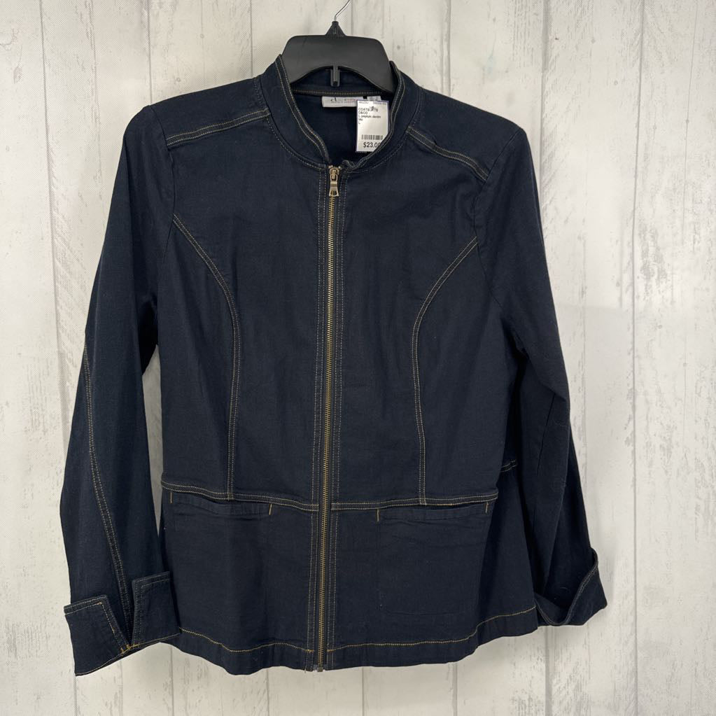 L peplum denim jacket