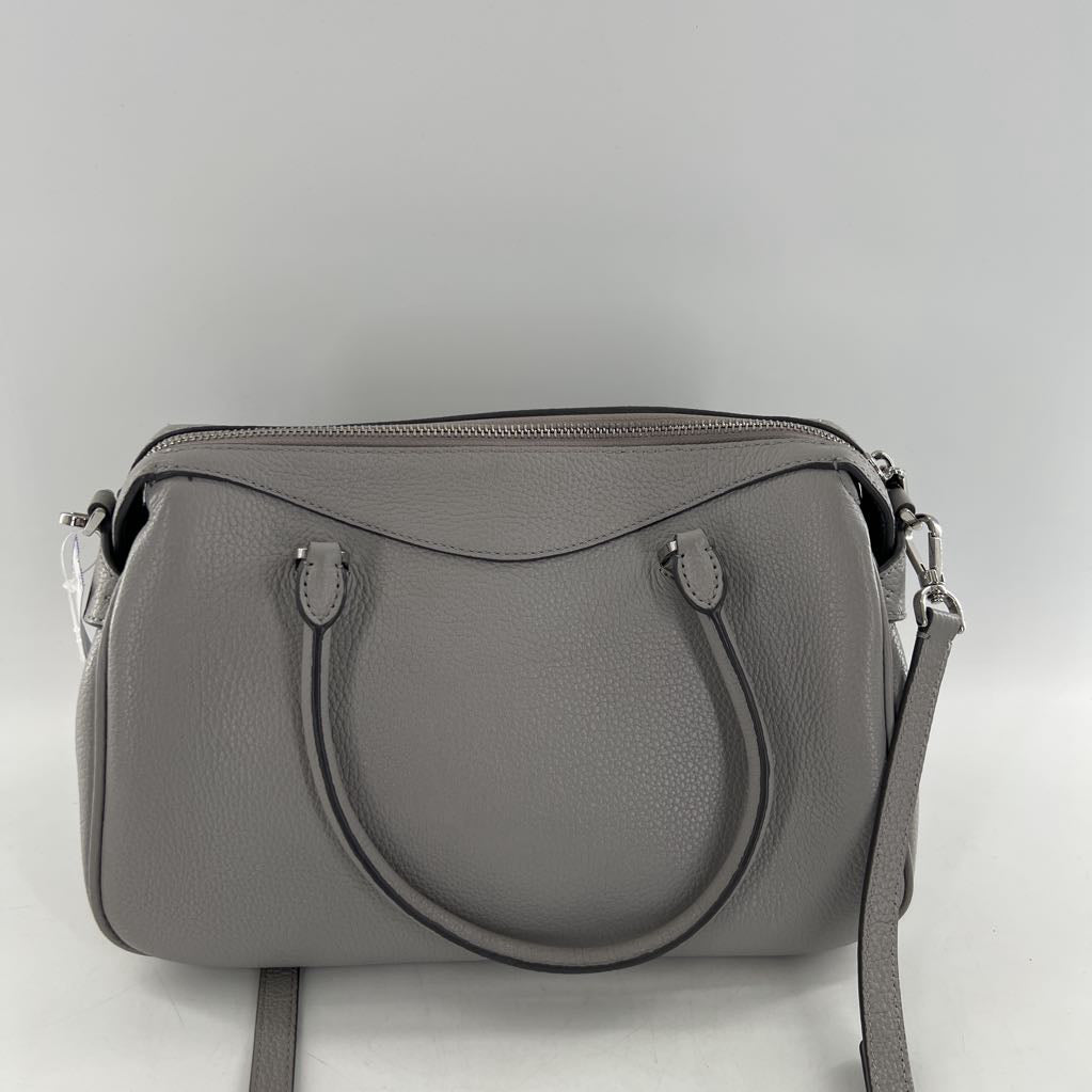 pebbled dual top handle satchel