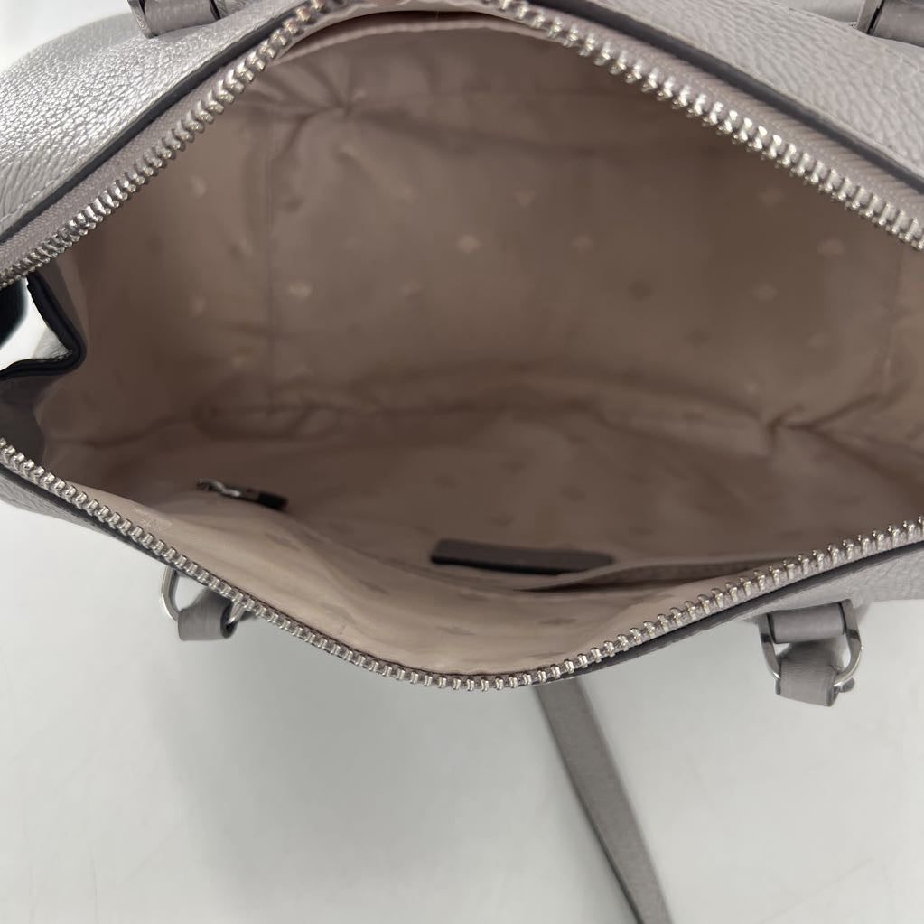 pebbled dual top handle satchel