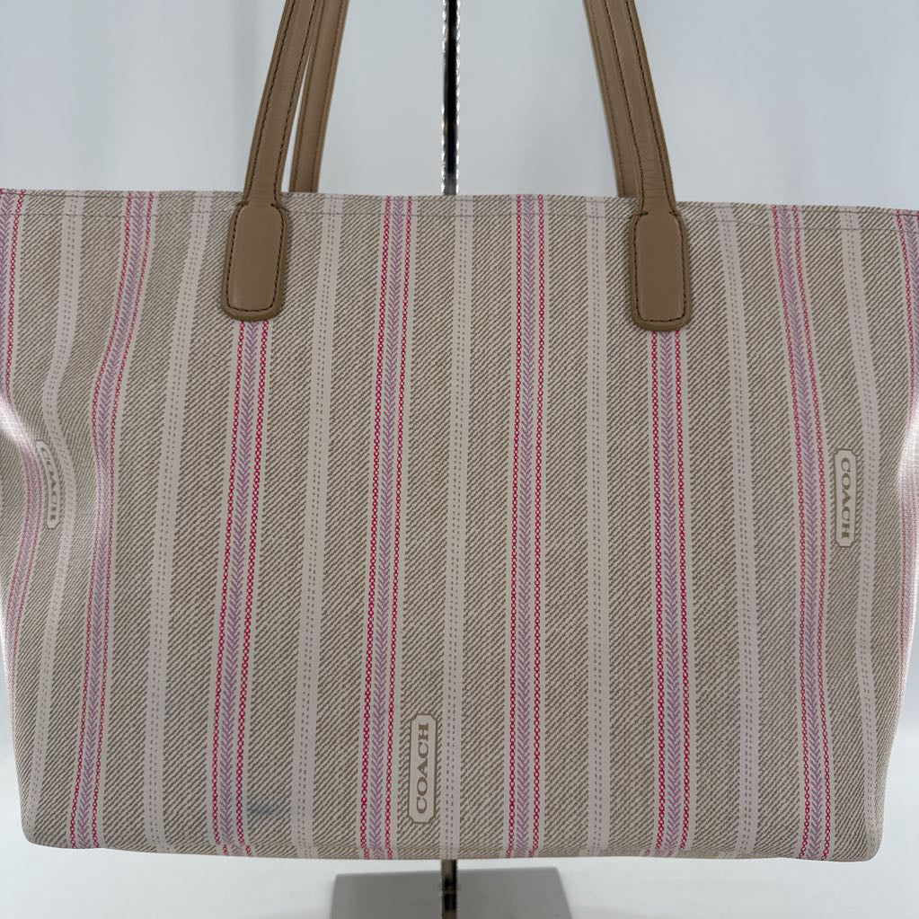 top zip ticking stripe tote