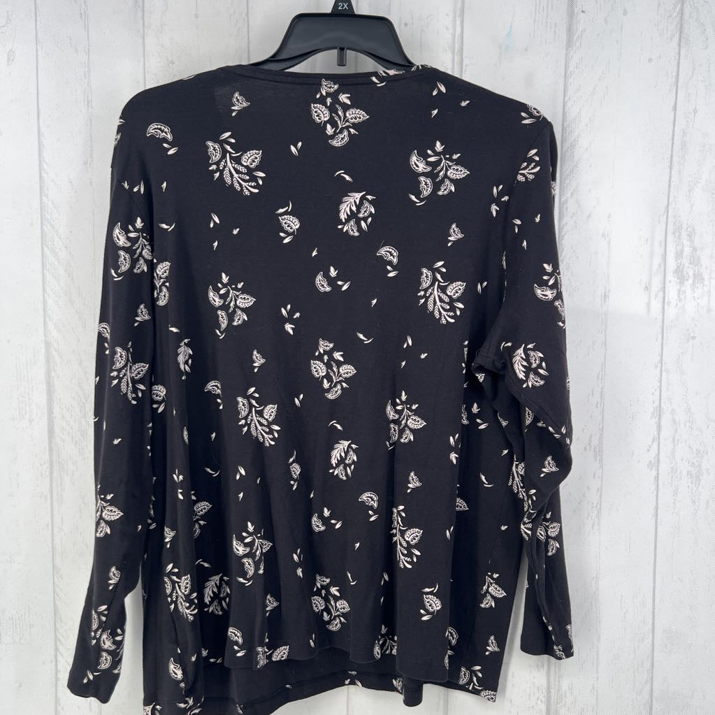 2X flo print scoop neck l/s tee