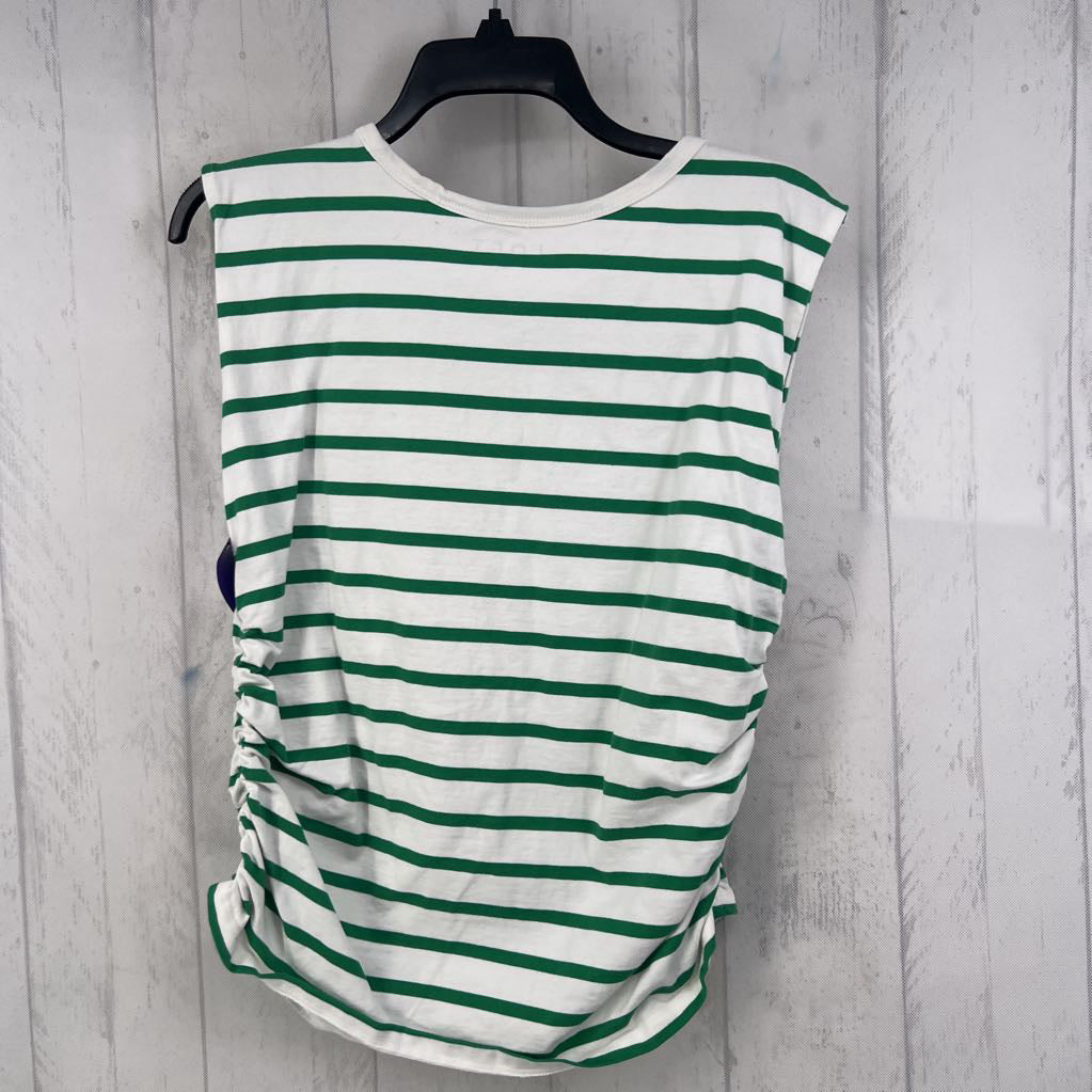 XL striped ruched sides tank