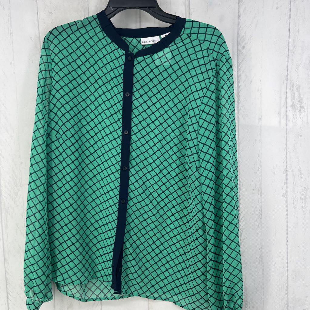 XL checkered button down l/s top