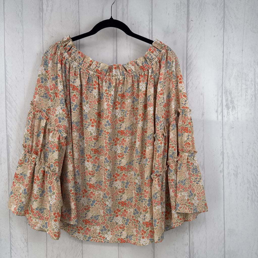 XL flo print l/s top