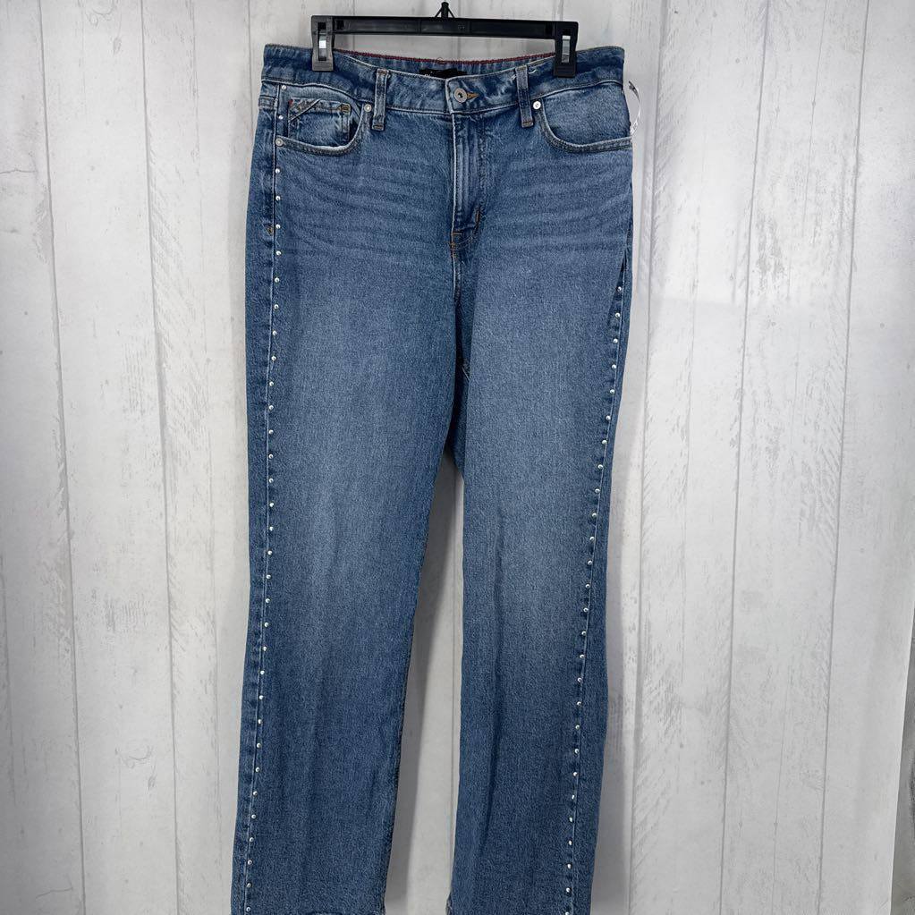 10 hi-rise studded jeans