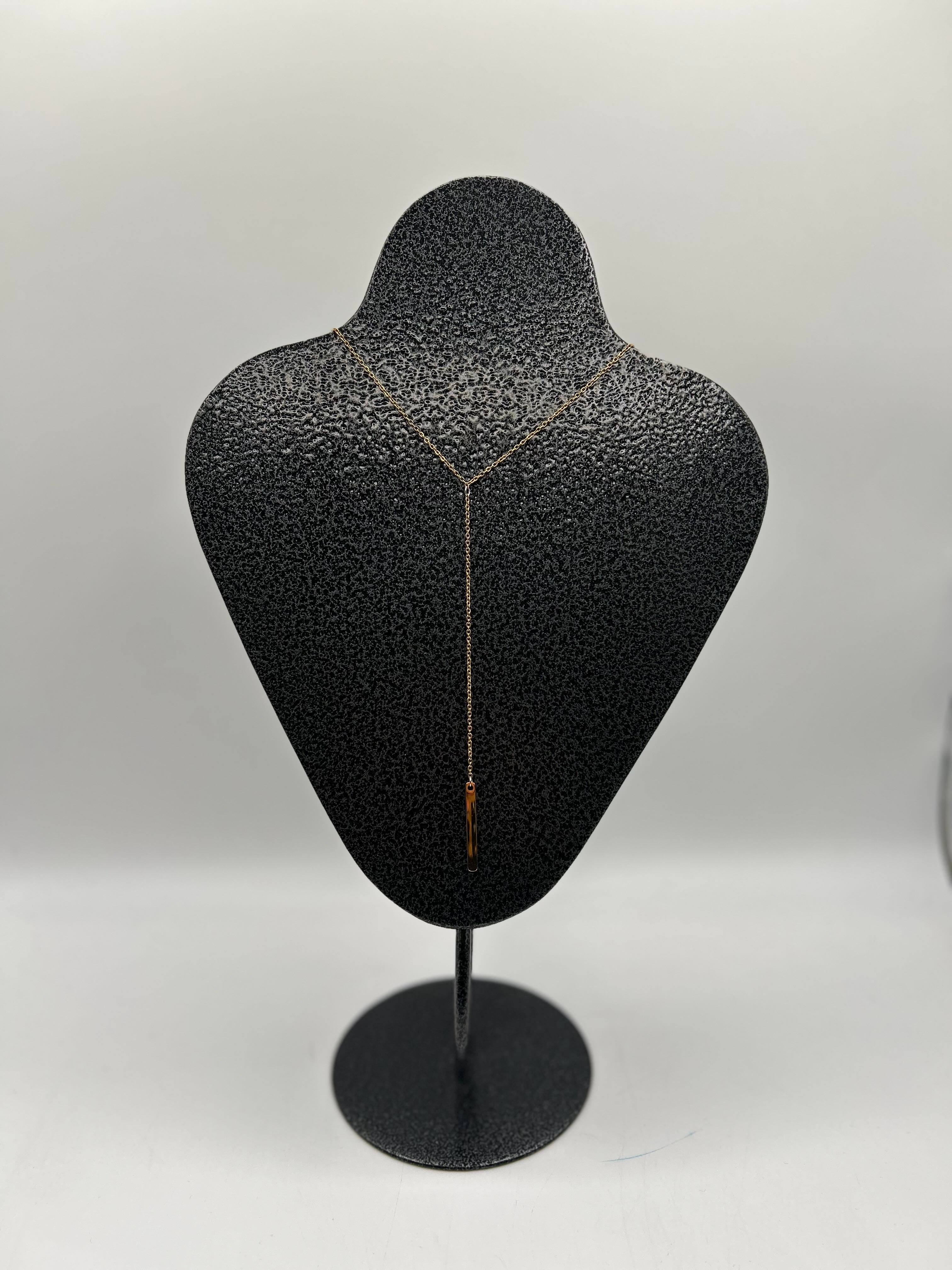 16" gold tone bar necklace