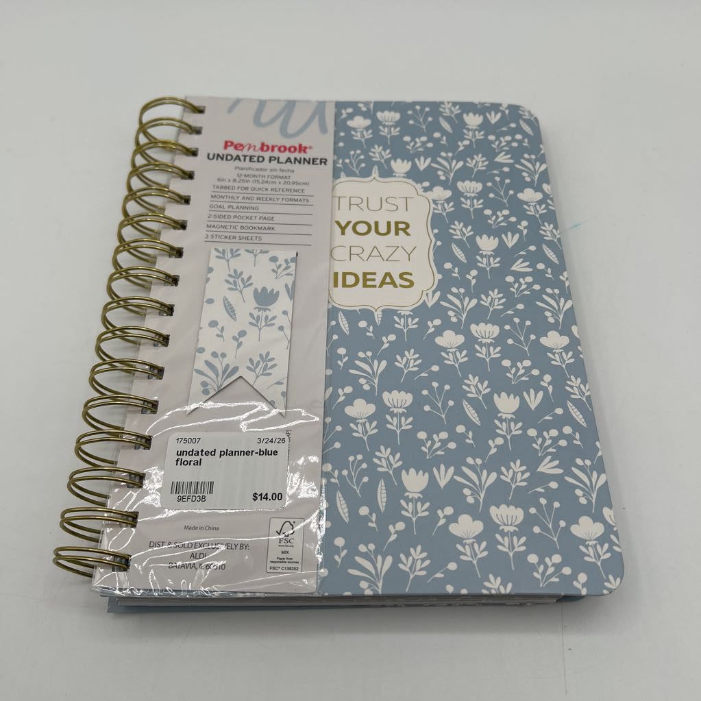 undated planner-blue floral
