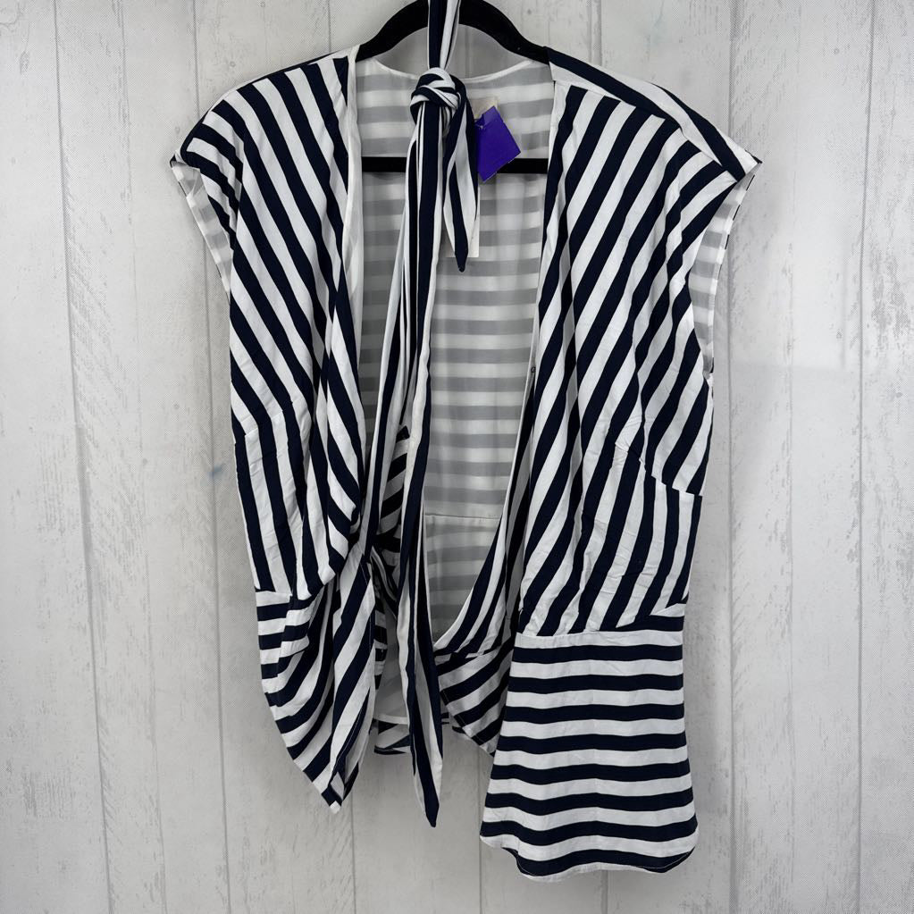 M striped wrap top