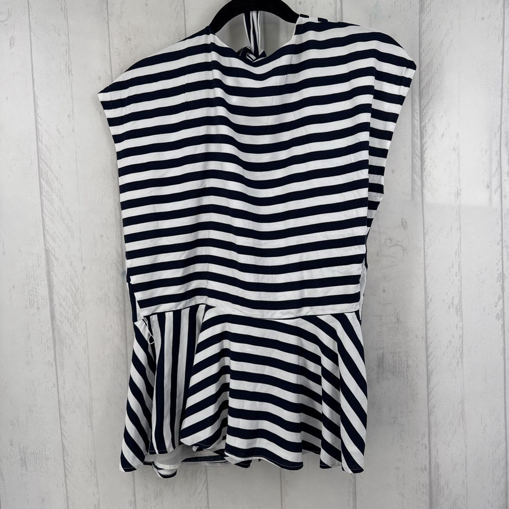 M striped wrap top