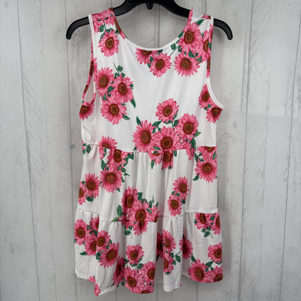 S flo print v-neck babydoll tank