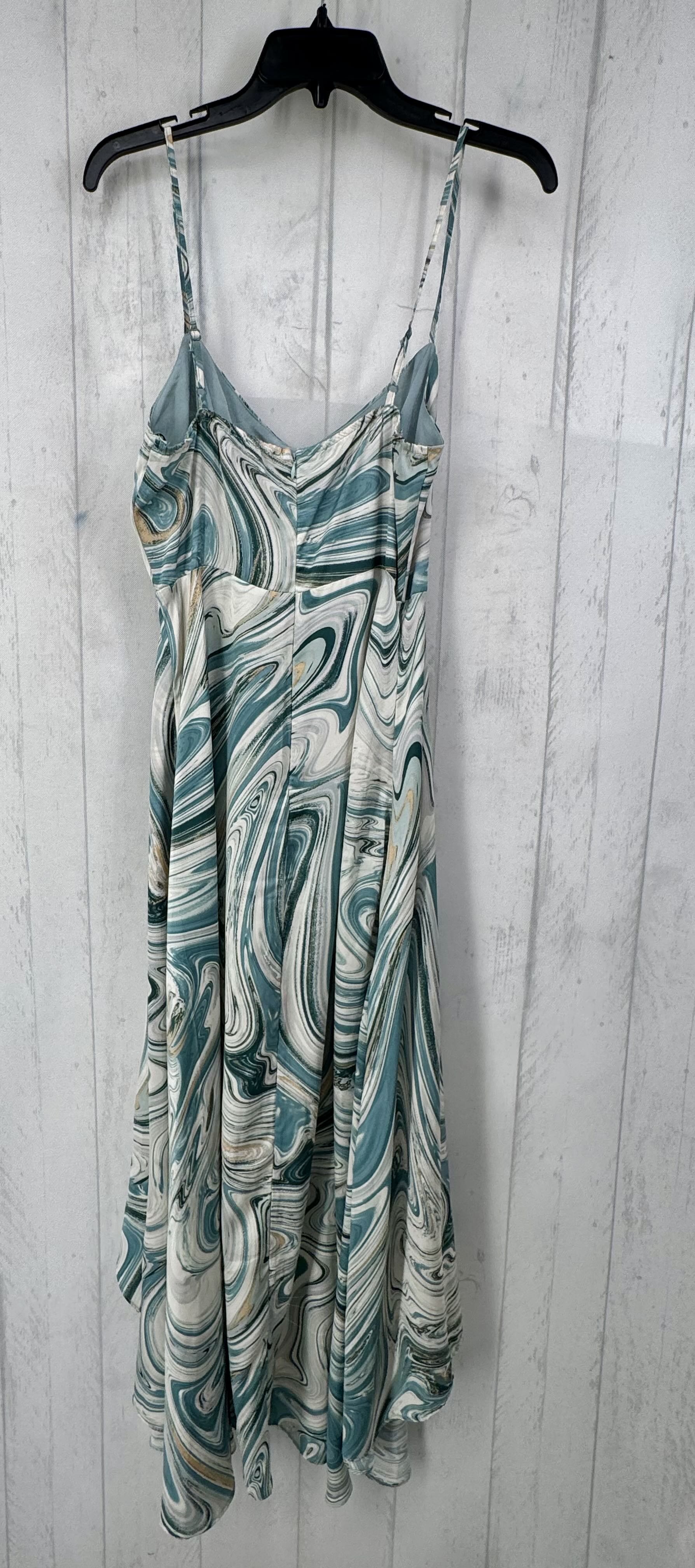 M swirl print slvls hi-lo dress