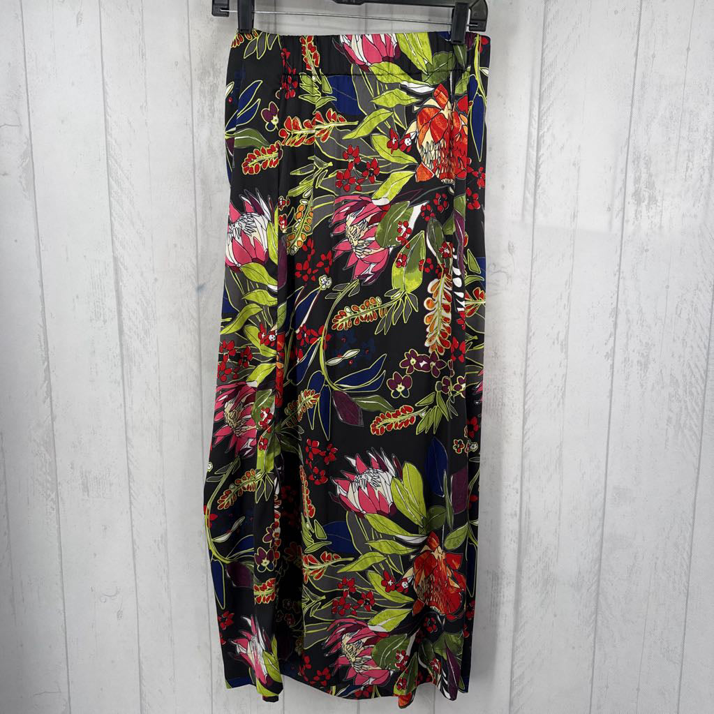 4 pull-n side tie flo print skirt