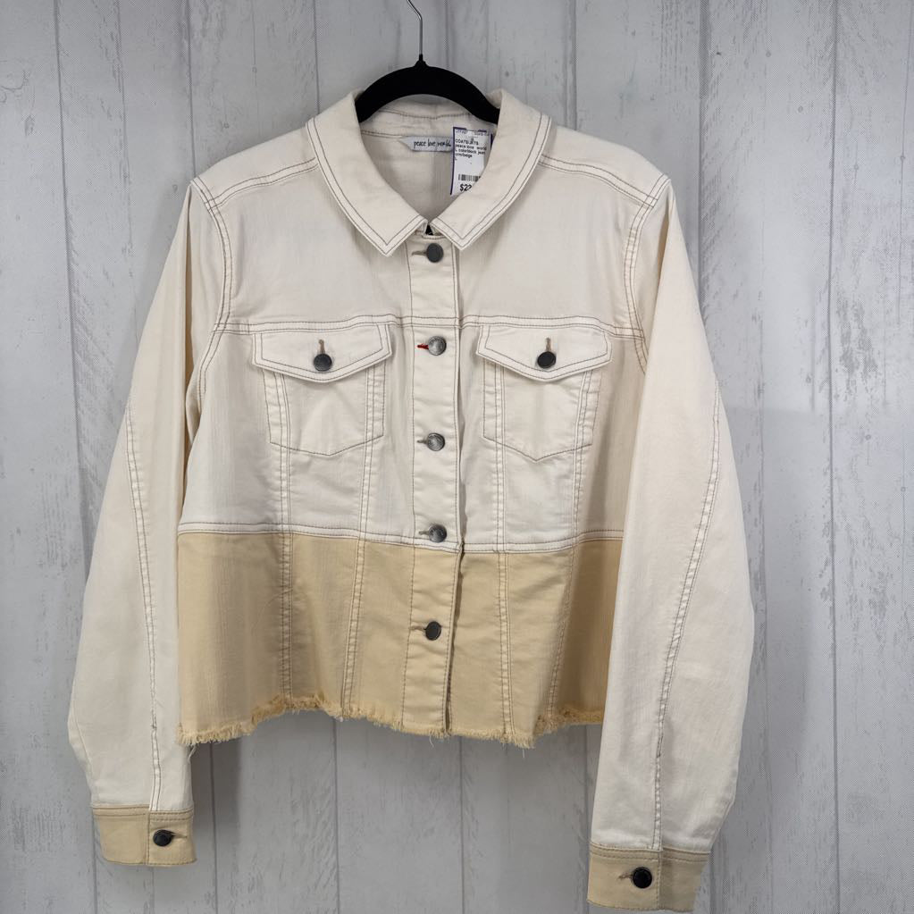 L colorblock jean jacket