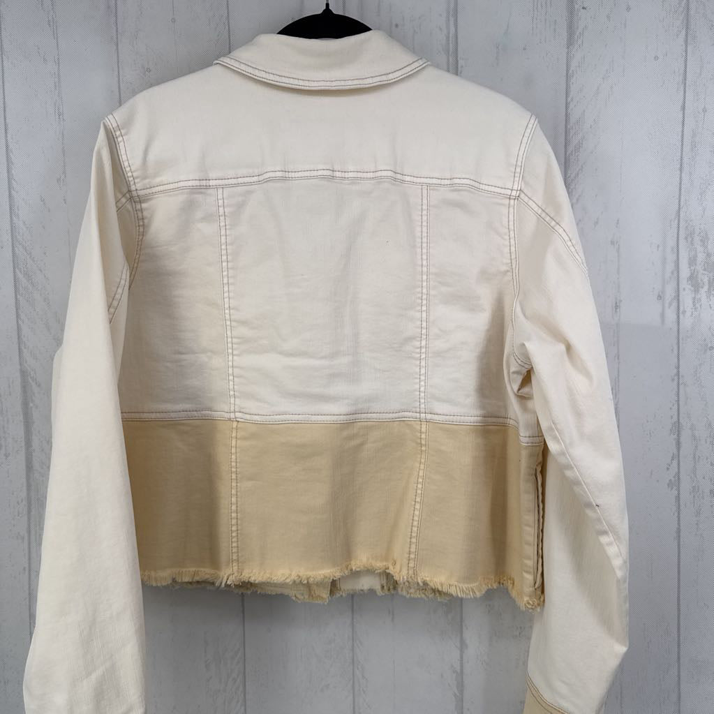 L colorblock jean jacket