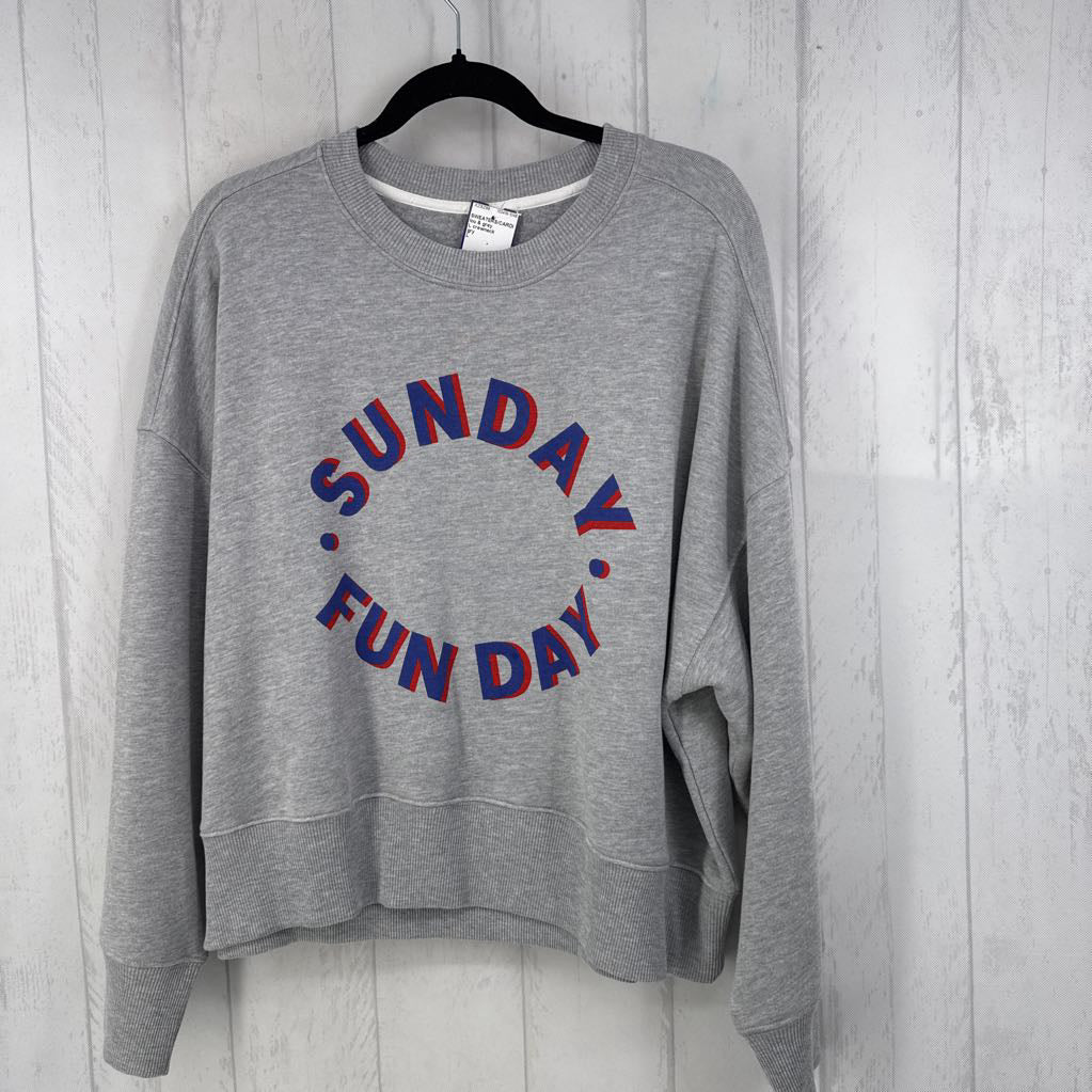 L crewneck sweatshirt-sunday funday